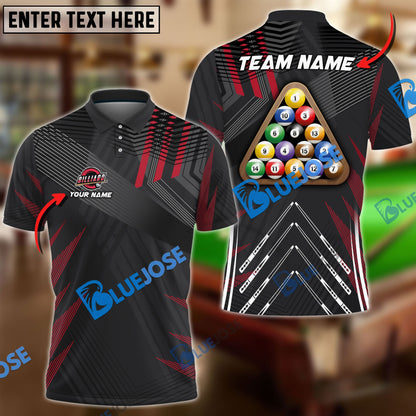 Frenzidea Billiards Ball 8 Pro Tournament 2 Personalized Name, Team Name Unisex Shirt ( 6 Colors )