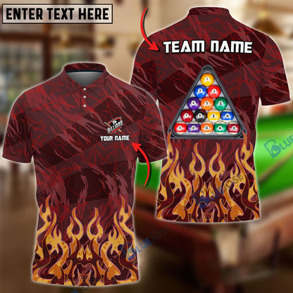 Frenzidea Billiards Ball 8 Inner Flame Personalized Name, Team Name Unisex Shirt ( 6 Colors )