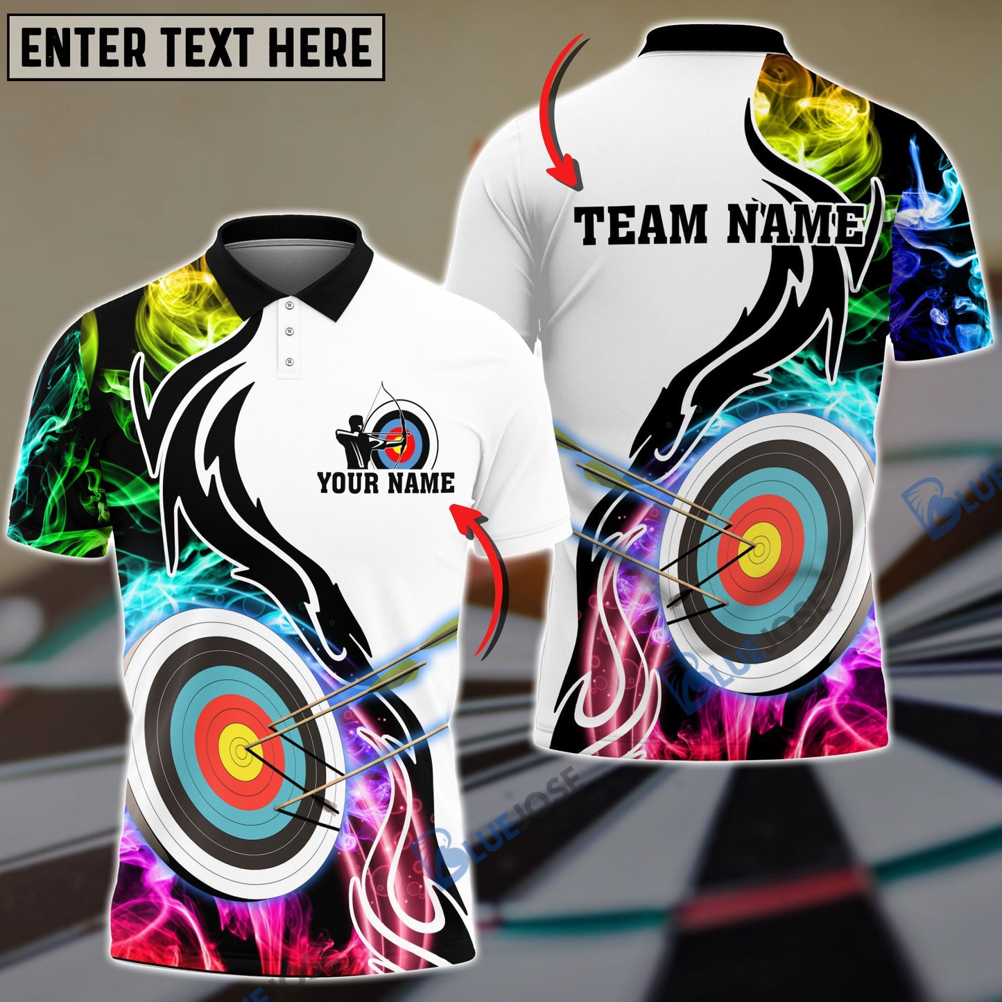 Frenzideas Archery Smoke Pattern Customized Name 3D Shirt