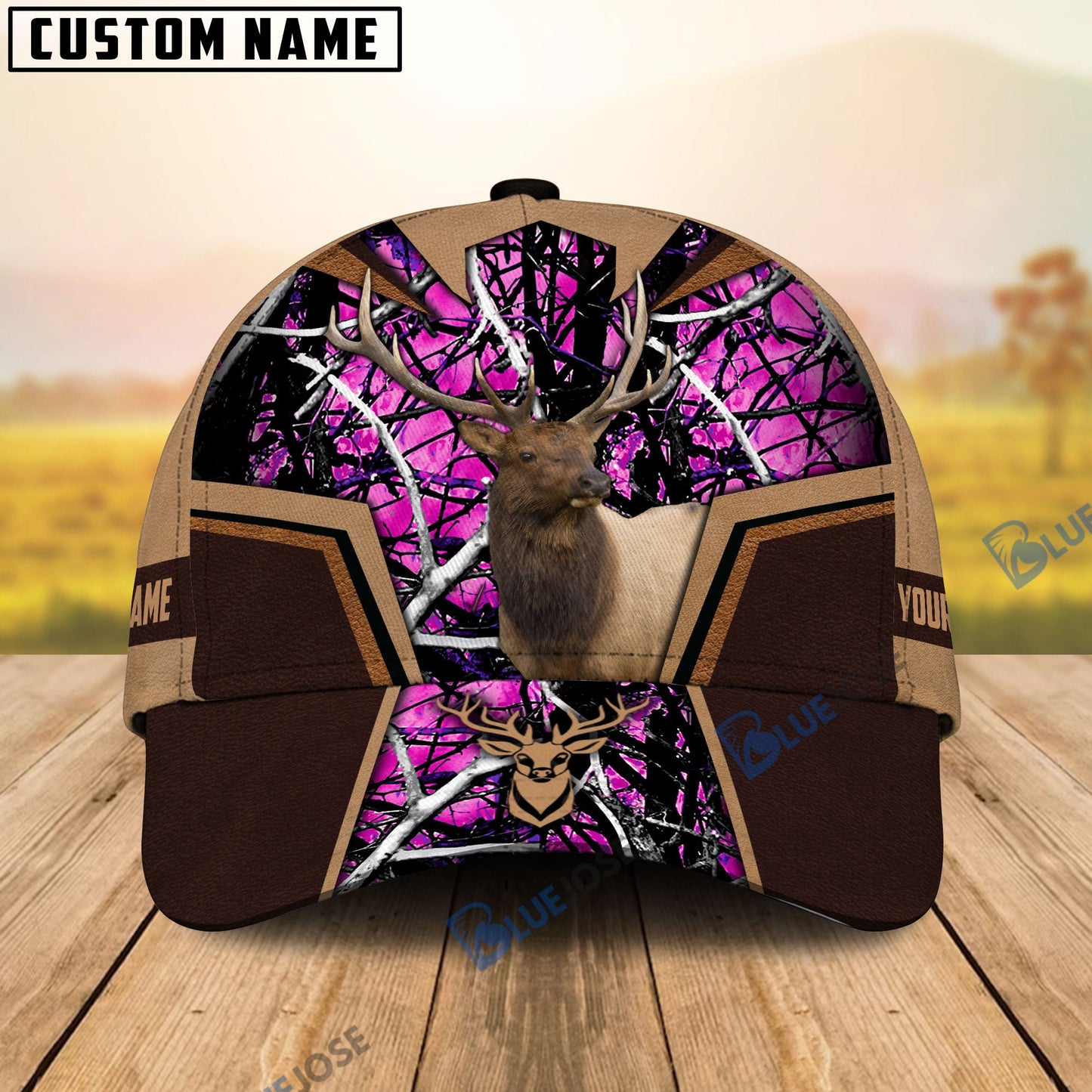 frenzidea Elk Hunting Premium Personalized Name Cap
