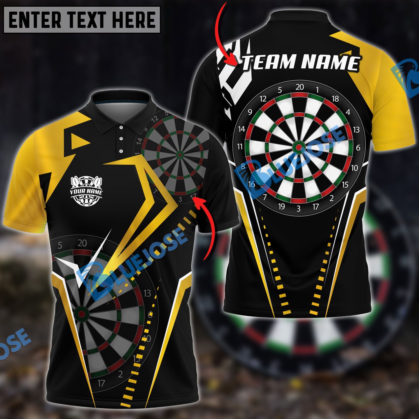 Frenzidea Darts Crazy Loop Personalized Name, Team Name 3D Shirt (4 Colors)
