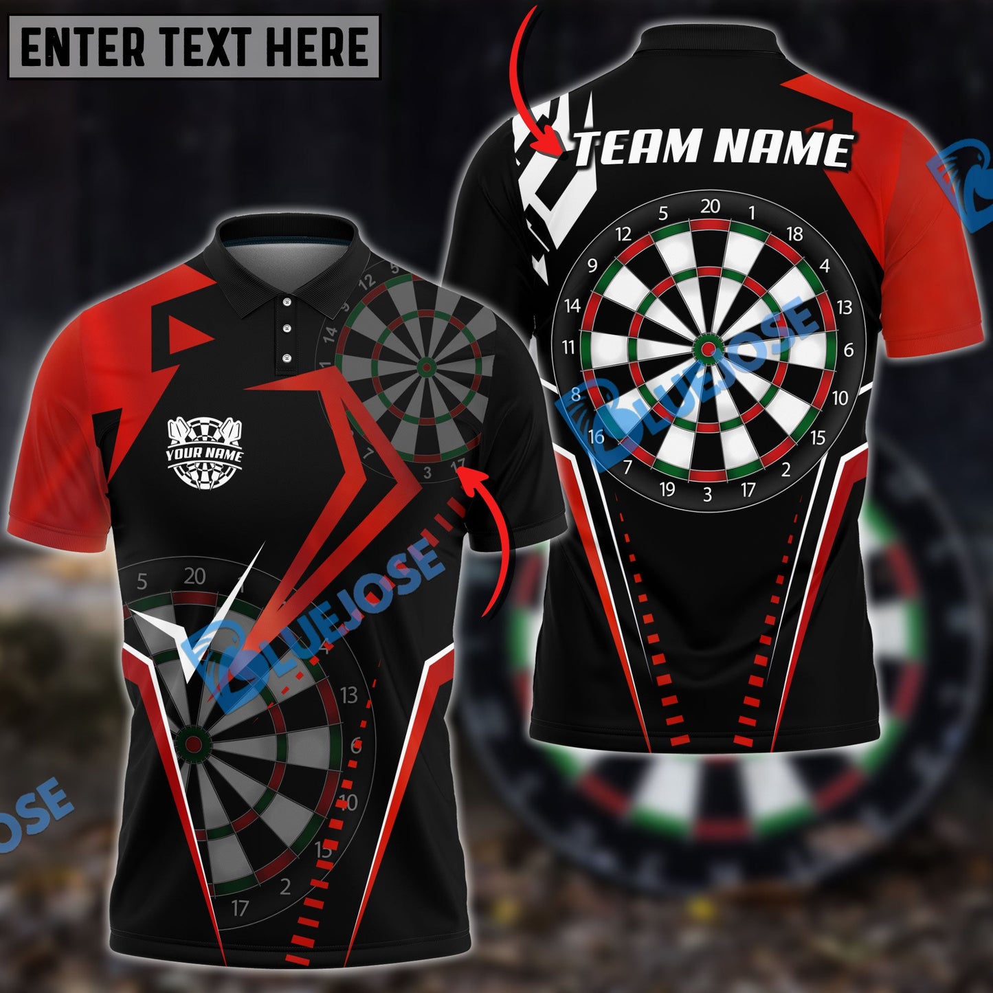 Frenzidea Darts Crazy Loop Personalized Name, Team Name 3D Shirt (4 Colors)