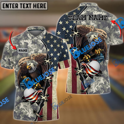 Frenzidea Golf Eagles Army Customized Name, Team Name 3D Shirts (4 Colors)