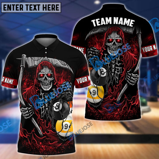 Frenzidea Billiards Death Bringer Reaper Personalized Name, Team Name Unisex Shirt ( 4 Colors )