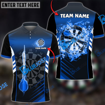 Frenzidea Darts Fire Arrow Personalized Name, Team Name 3D Shirt (6 Colors)