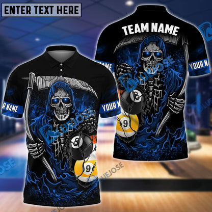 Frenzidea Billiards Death Bringer Reaper Personalized Name, Team Name Unisex Shirt ( 4 Colors )