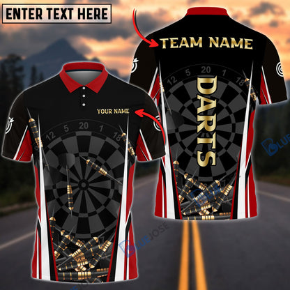 Frenzidea Darts Black Gold  Personalized Name, Team Name 3D Shirt (4 Colors)
