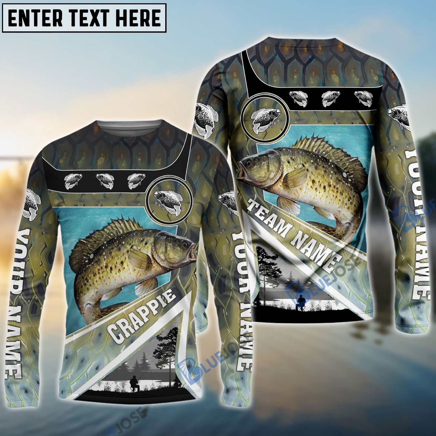 Frenzidea Personalized Crappie Fishing Art Line Sport Fishing Shirts