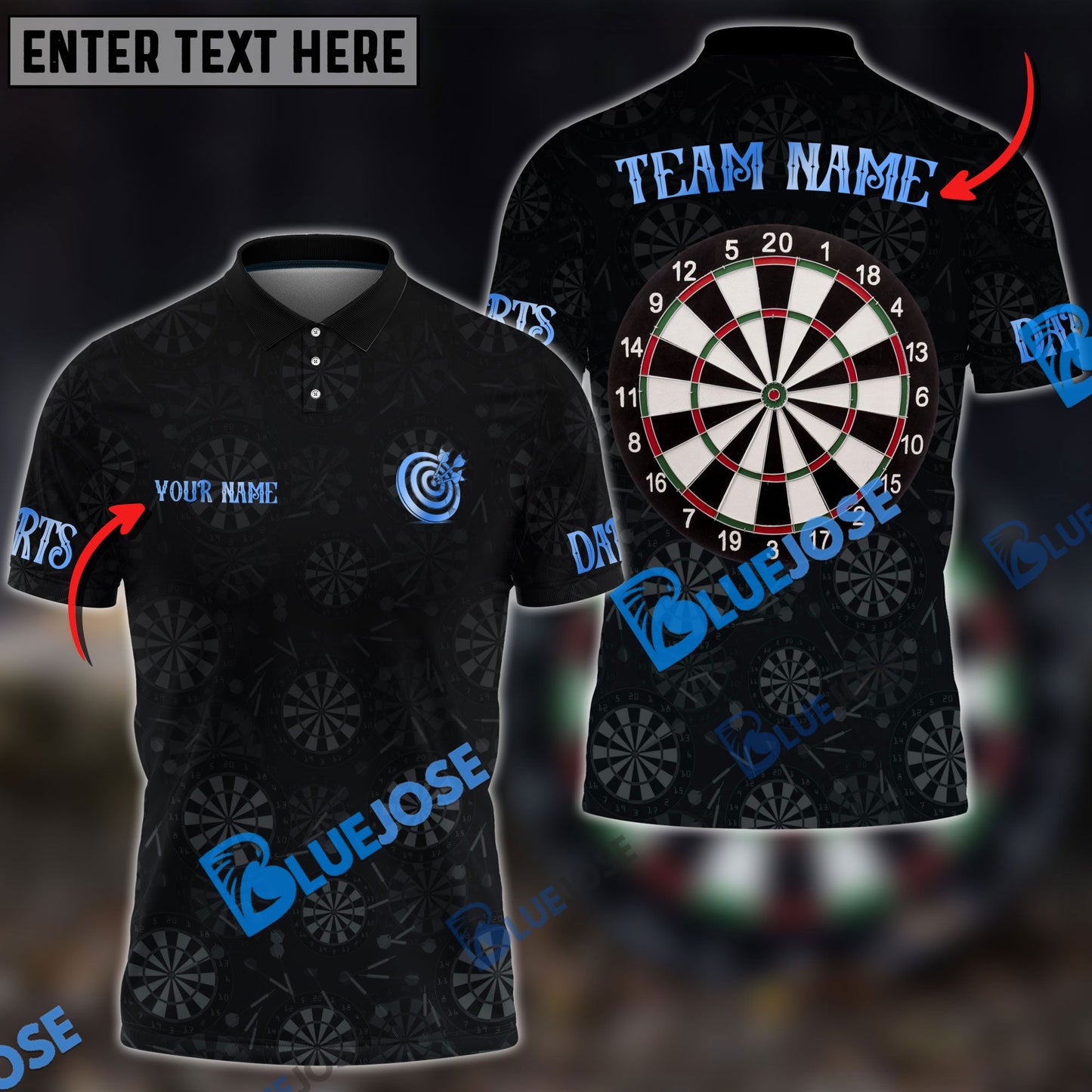 Frenzidea Darts Golden Time Personalized Name, Team Name 3D Shirt (4 Colors)
