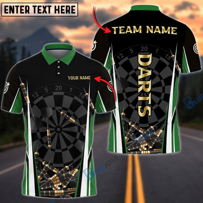 Frenzidea Darts Black Gold  Personalized Name, Team Name 3D Shirt (4 Colors)