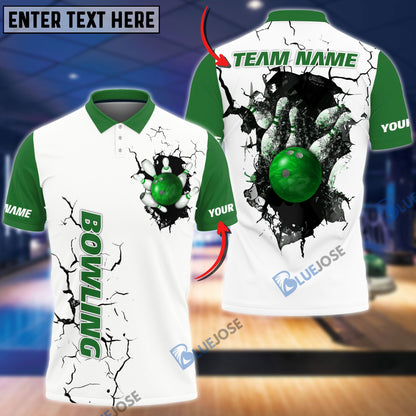 frenzidea Bowling And Pins Collapsing Wall Customized Name 3D Shirt (4 Colors)