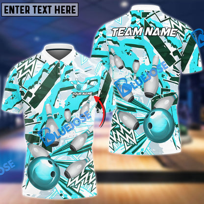 Frenzidea Bowling And Pins Graffiti Grunge Customized Name 3D Shirt (4 Colors)