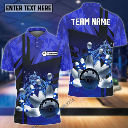 Frenzidea Bowling Broken Pins Break Multicolor Customized Name 3D Shirt