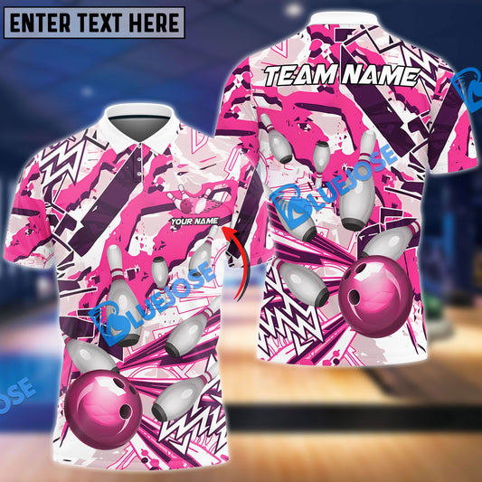 Frenzidea Bowling And Pins Graffiti Grunge Customized Name 3D Shirt (4 Colors)