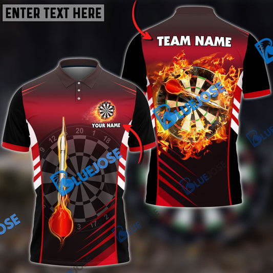Frenzidea Darts Fire Arrow Personalized Name, Team Name 3D Shirt (6 Colors)