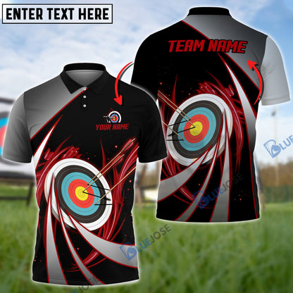 Frenzideas Flame Archery Tornado Pattern Customized Name 3D Shirt (4 Colors)