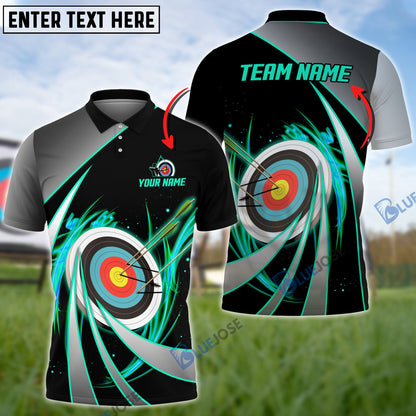 Frenzideas Flame Archery Tornado Pattern Customized Name 3D Shirt (4 Colors)