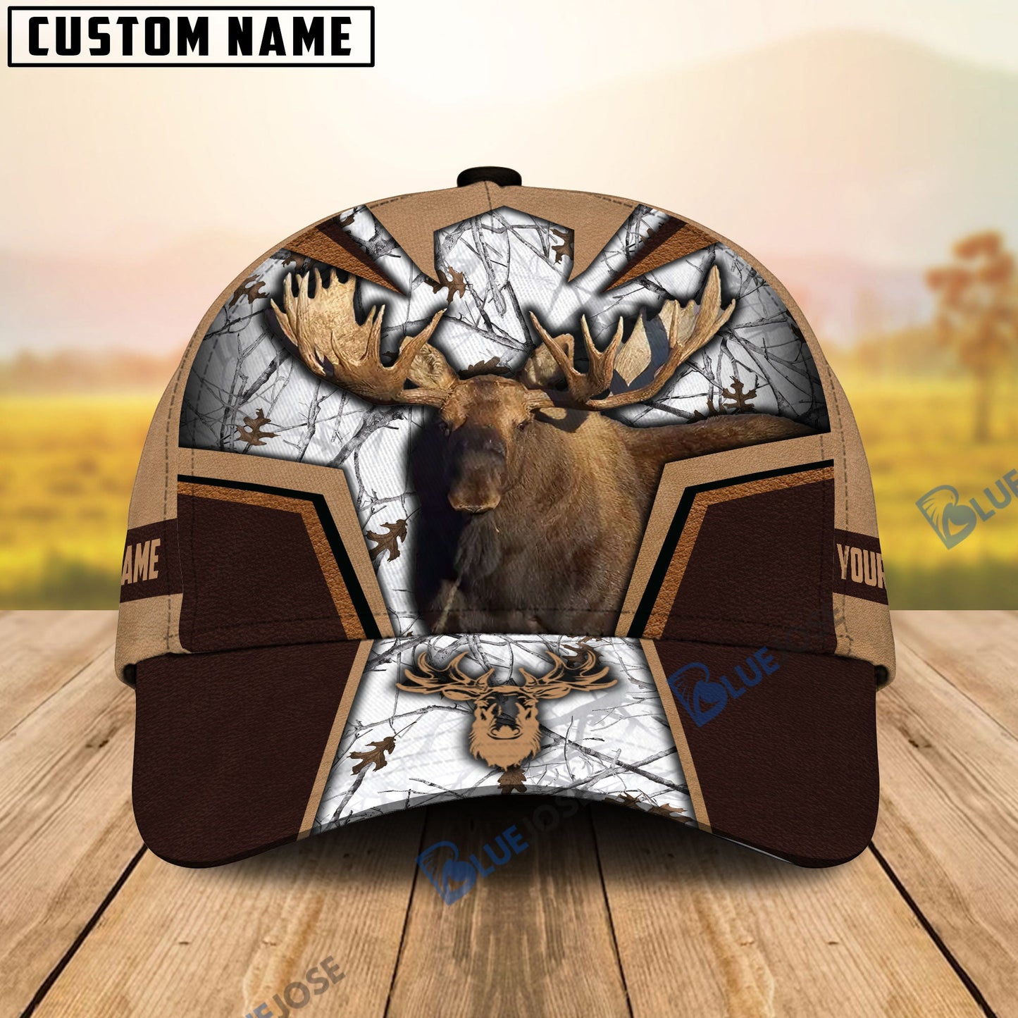 frenzidea Moose Hunting Premium Personalized Name Cap