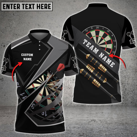 Frenzidea Darts Black And Gray Personalized Name 3D Shirt