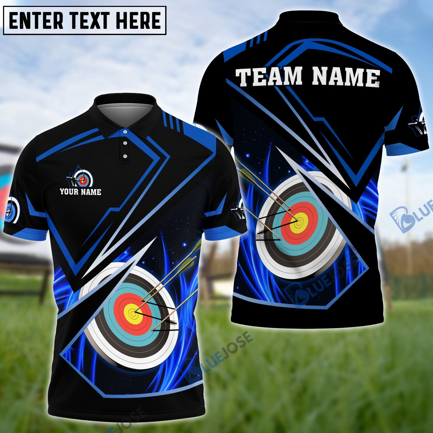 Frenzideas Archery Premium Multicolor Customized Name 3D Shirt (4 Colors)