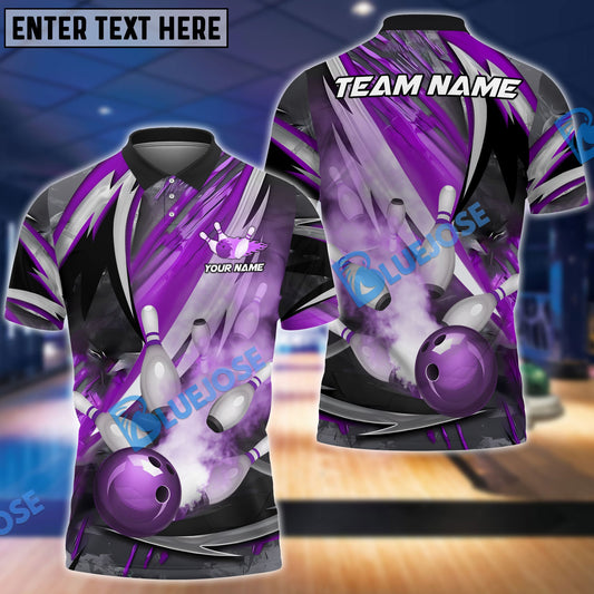 Frenzideas Bowling And Pins Dejavu Drift Multicolor Customized Name 3D Shirt ( 4 Colors )