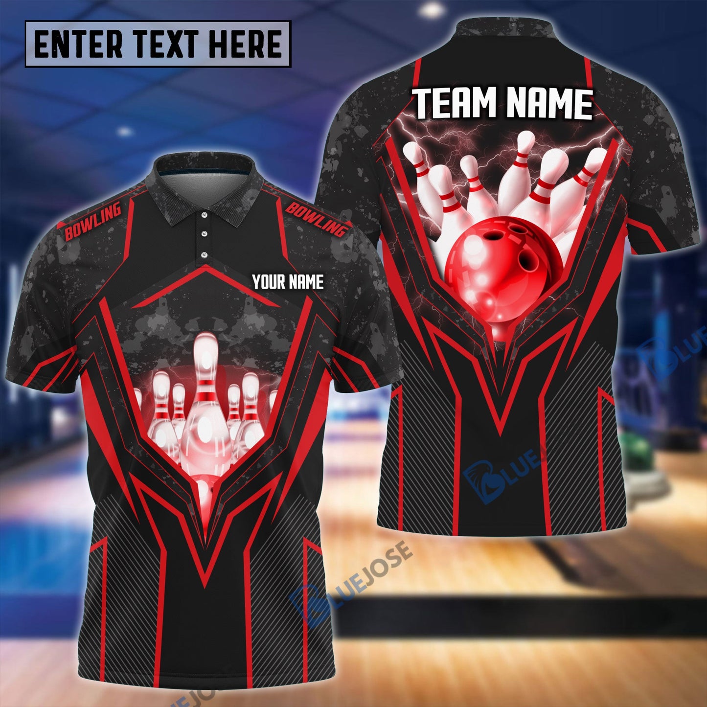 Frenzidea Super Thunder Bowling And Pins Break Multicolor Customized Name 3D Shirt