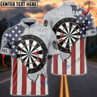 Frenzidea Darts Board USA Flag Personalized Name, Team Name 3D Shirt