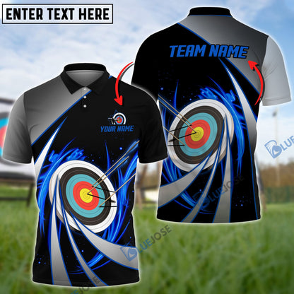 Frenzideas Flame Archery Tornado Pattern Customized Name 3D Shirt (4 Colors)