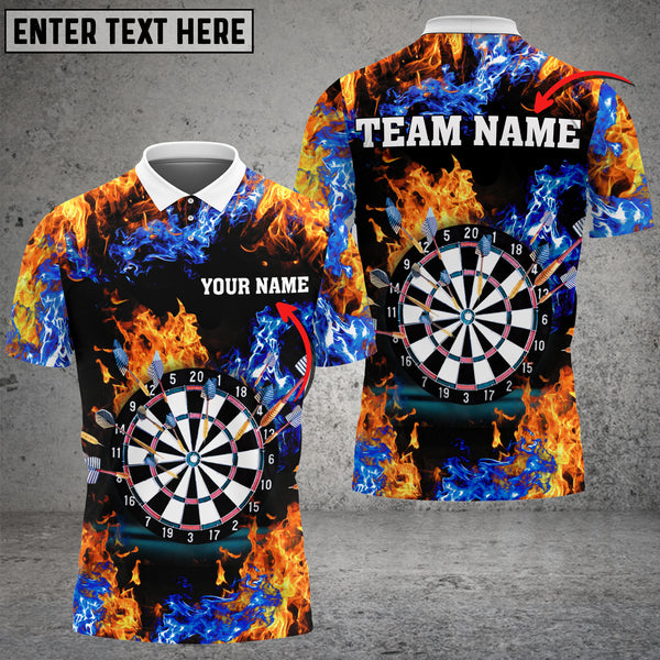 Frenzidea Red And Blue Flame Darts Lightning Personalized Name 3D Shirt