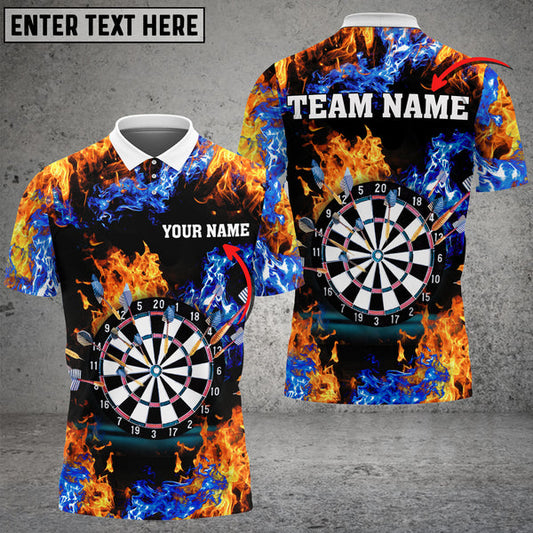 Frenzidea Red And Blue Flame Darts Lightning Personalized Name 3D Shirt