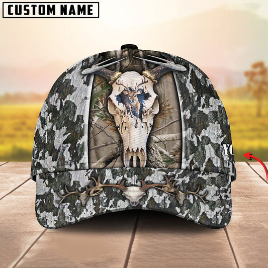Frenzidea Personalized Deer Skull Hunting Camo Classic Cap