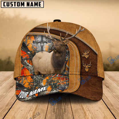 frenzidea Cross America Hunting Elk Leather Pattern Multicolor Personalized Cap (5 Colors)