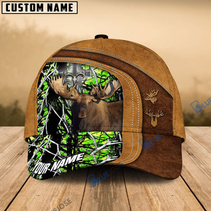 frenzidea Cross America Hunting Moose Leather Pattern Multicolor Personalized Cap (5 Colors)