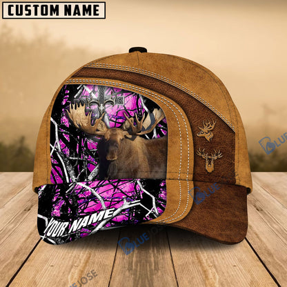 frenzidea Cross America Hunting Moose Leather Pattern Multicolor Personalized Cap (5 Colors)