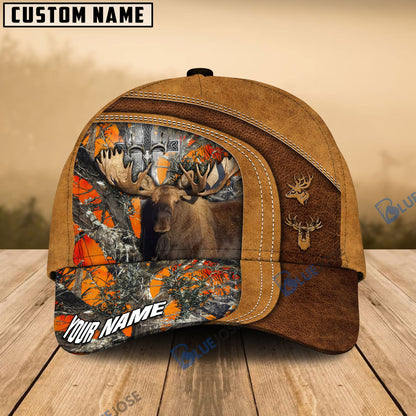 frenzidea Cross America Hunting Moose Leather Pattern Multicolor Personalized Cap (5 Colors)