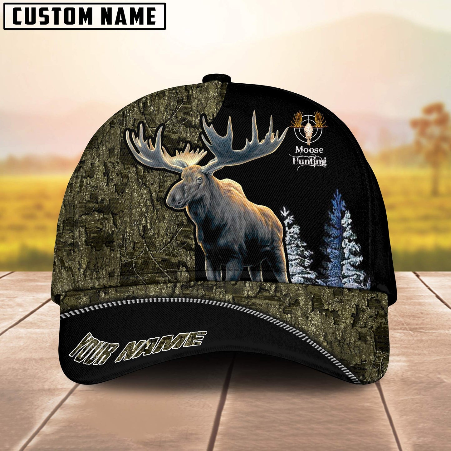 Frenzidea Loralle Moose Hunting Personalized Cap