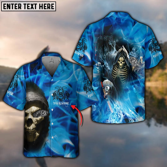 Frenzidea Fishing Reaper Personalized 3D Hawaiian Shirt