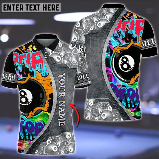 Frenzidea Billiards Drip and Drop Ball Personalized 3D Shirt