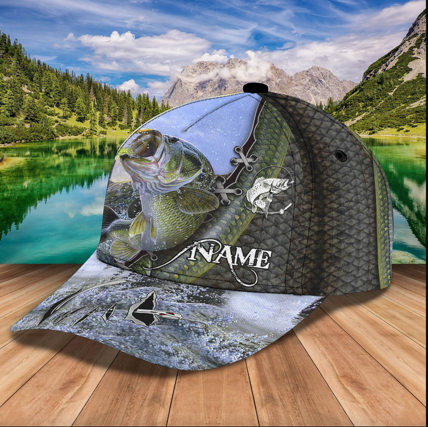 Frenzidea Personalized Bass Fishing Classic Cap