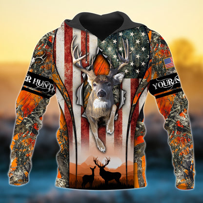 frenzidea Personalized Premium Deer Hunting 3D Hoodie (3 Colors)