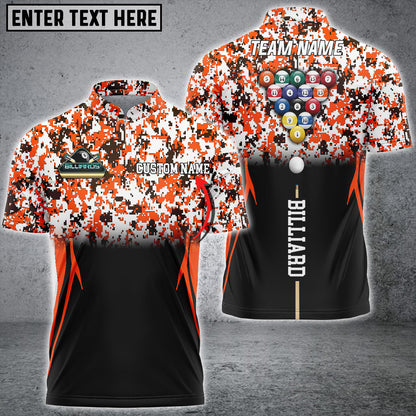 Frenzidea Billiards Sport Camo Personalized Name, Team Name Unisex Shirt ( More Color Options )