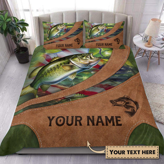 Frenzidea Fishing Flag Leather Pattern Personalized Bedding Set