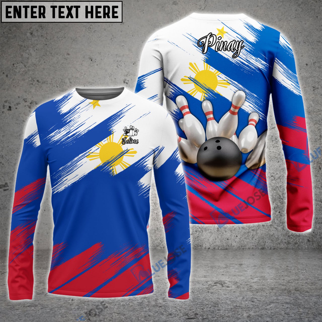 Frenzideas Bowling Philipine Flag Customized Name, Team Name 3D Shirt