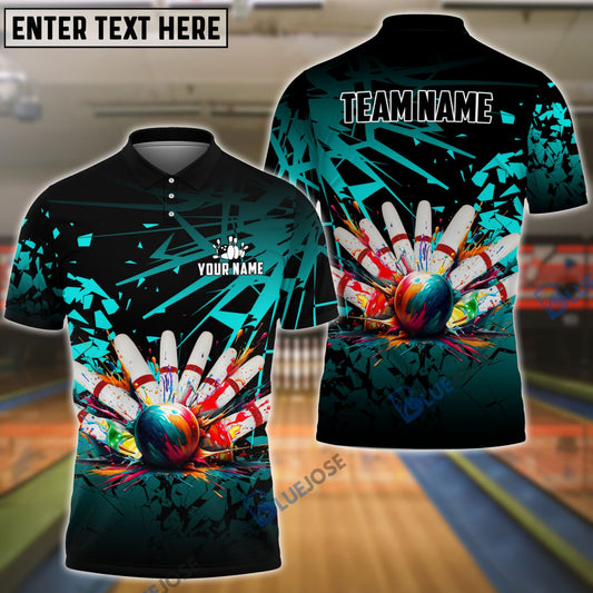 Frenzideas Bowling And Candlepin Diamond Broken Customized Name 3D Shirt