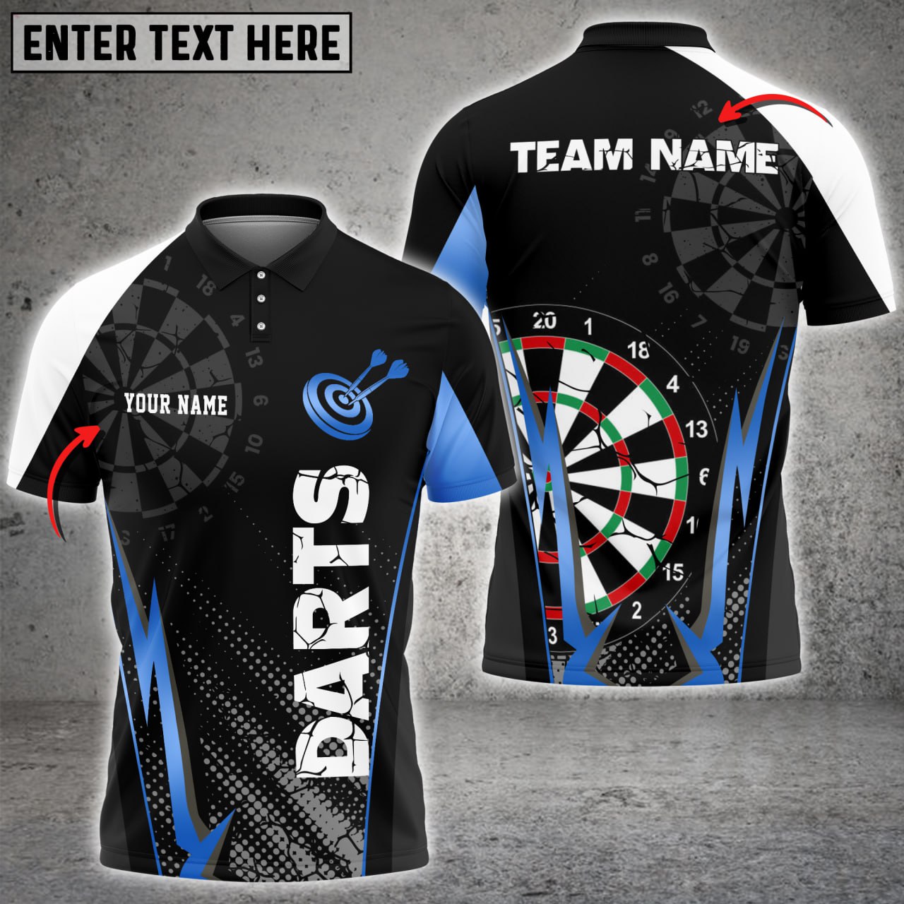 Frenzidea Darts Crack Personalized Name, Team Name 3D Shirt (4 Colors)