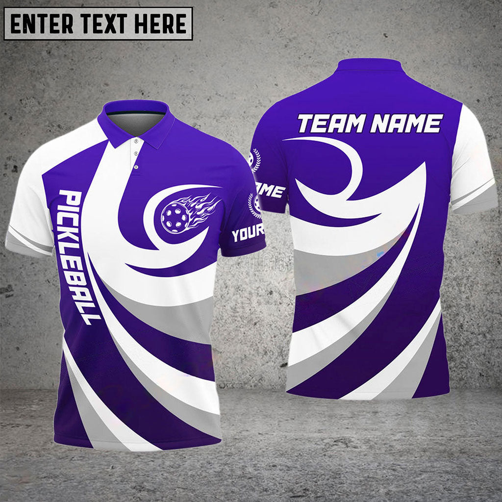 Frenzidea Pickleball Fire Wing Pattern Personalized Name, Team Name Unisex Shirt (4 Colors)