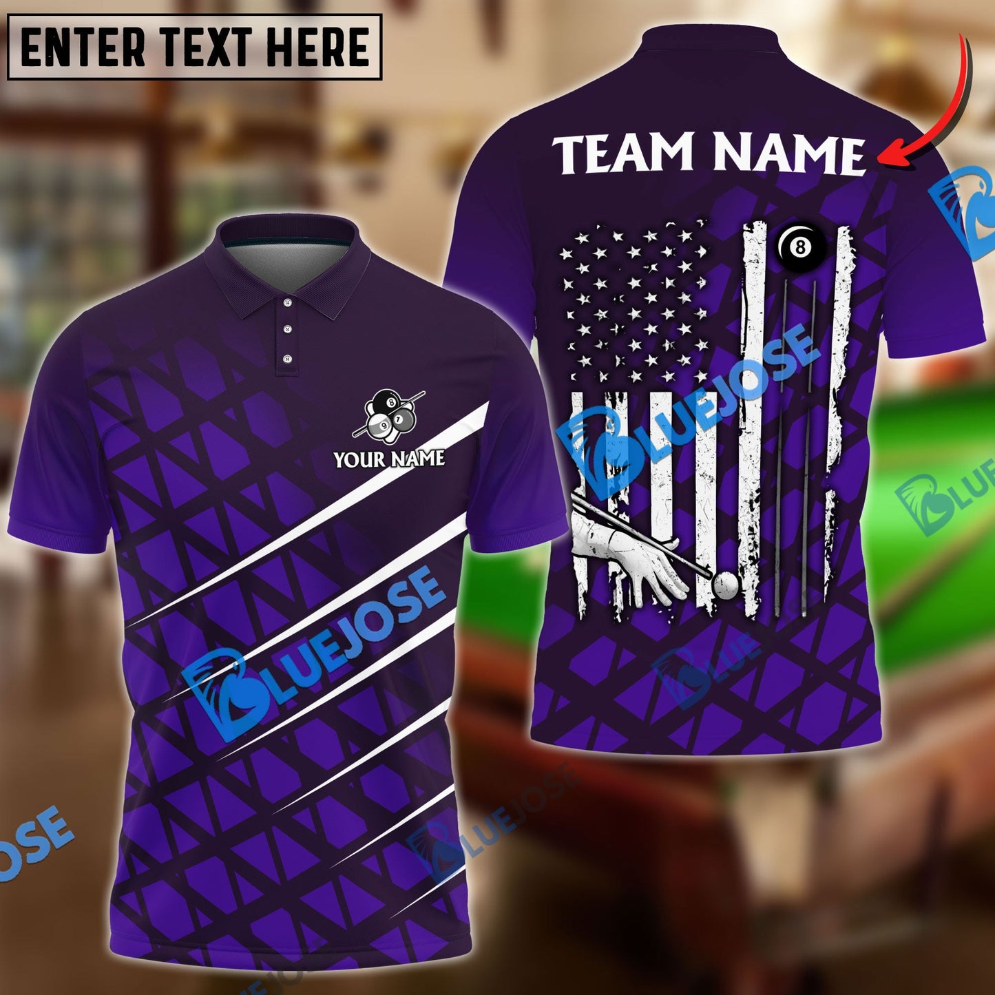 Frenzidea Billiards Ball 8 To The New America Personalized Name, Team Name Unisex Shirt ( 4 Colors )