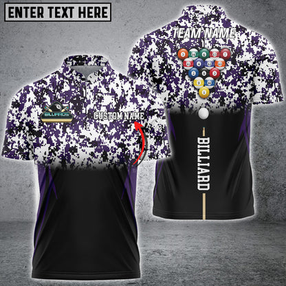 Frenzidea Billiards Sport Camo Personalized Name, Team Name Unisex Shirt ( More Color Options )