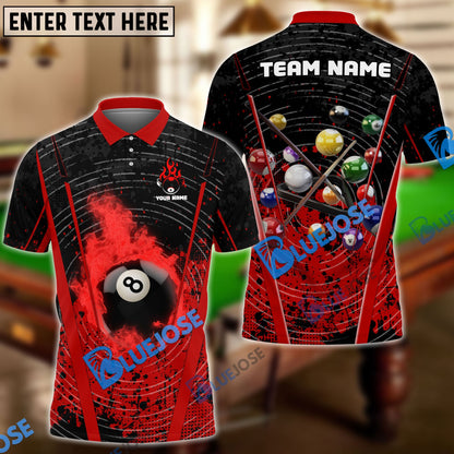 frenzidea Billiards Ball 8 Flame Paint Personalized Name, Team Name Unisex Shirt ( 6 Colors )
