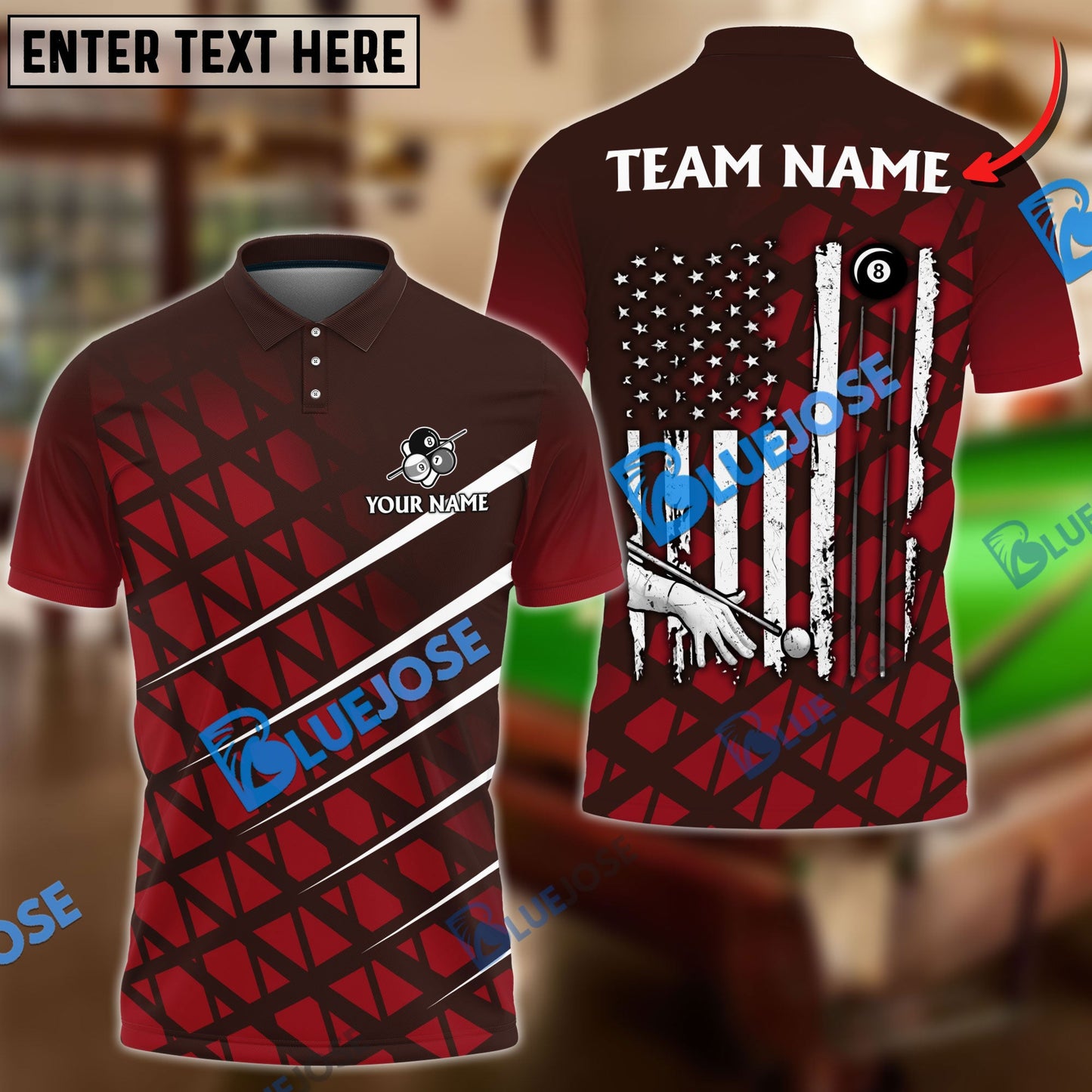 Frenzidea Billiards Ball 8 To The New America Personalized Name, Team Name Unisex Shirt ( 4 Colors )